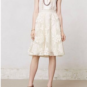 Anthropologie Emeline Ivory Cream Tulle Skirt
